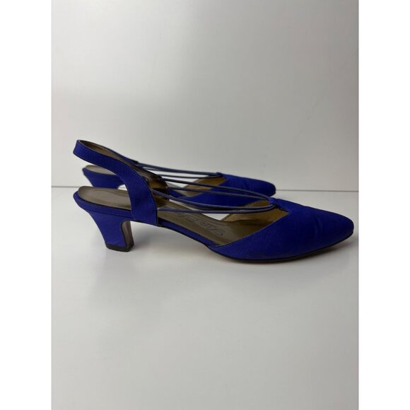 Life Stride Carlene 2 Purple Slingback Kitten Heels 9.5 A/B Womens Shoes - Picture 2 of 8